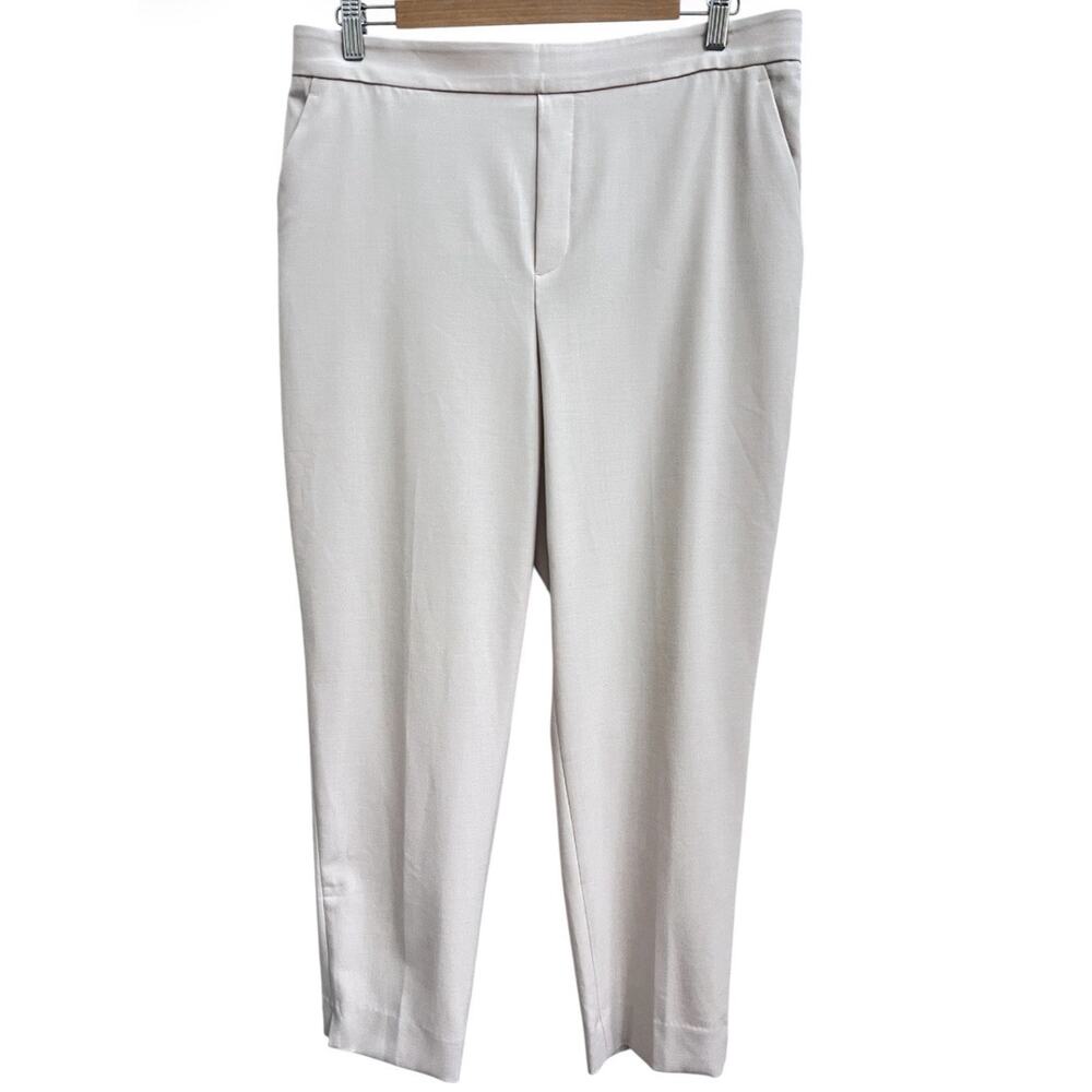 NWT Banana Republic Hayden Pant Women Sz 14 Cream High Rise Tapered Office Work - Picture 2 of 7